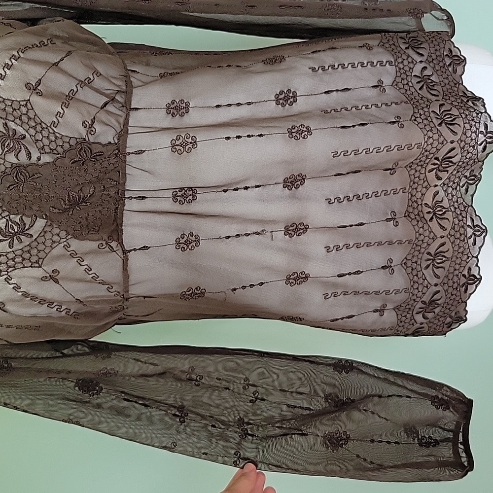 Axcess Y2K Vintage Sheer Lace Blouse - Picture 3 of 7